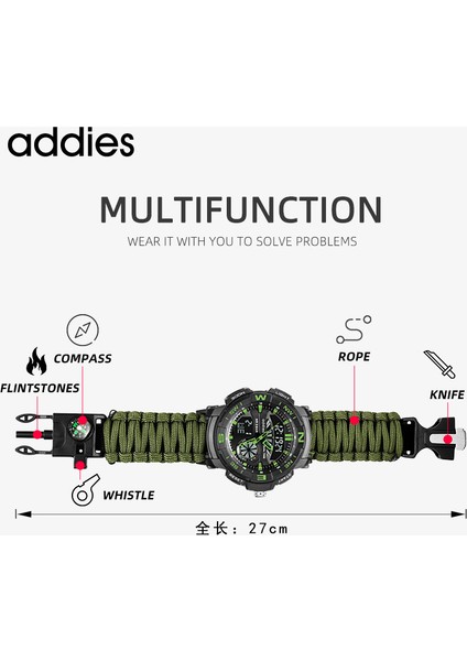 Yeşil + Siyah Askeri Erkek Dijital Saat Erkekler Izle 50 M Su Geçirmez Kol Saati Saat Spor Izle Erkek Relogio Masculino Özel Spor Izle LED Kuvars Erkekler S Şok (Yurt Dışından)