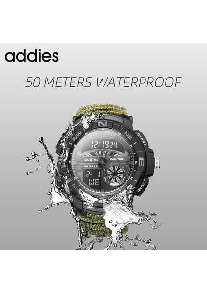Yeşil + Siyah Askeri Erkek Dijital Saat Erkekler Izle 50 M Su Geçirmez Kol Saati Saat Spor Izle Erkek Relogio Masculino Özel Spor Izle LED Kuvars Erkekler S Şok (Yurt Dışından)