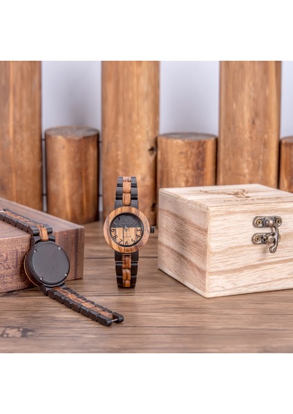 D02-2 2020 Dodo Geyik Minimalist Kuvars Izle Özel Etiketli Benzersiz Kadın Koa Ahşap Saatler (Yurt Dışından) fırsatları