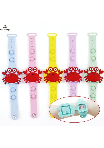 Karpuz Kırmızı Sevimli ve Fonksiyonlu Çocuklar Sevimli Karikatür Silikon LED Işık Oyuncaklar Izle Çocuk 3D Elektronik Spor Saat Silikon LED Dijital Fidget Pop Bilek W (Yurt Dışından)