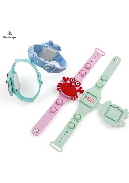 Karpuz Kırmızı Sevimli ve Fonksiyonlu Çocuklar Sevimli Karikatür Silikon LED Işık Oyuncaklar Izle Çocuk 3D Elektronik Spor Saat Silikon LED Dijital Fidget Pop Bilek W (Yurt Dışından)