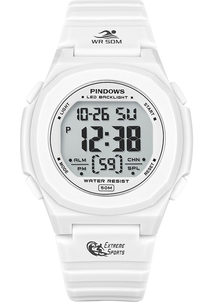 PDS-8007-N3 Moda Pasnew Özel Tasarım Moda Iş Aydınlık Su Geçirmez Üretici Casual Erkek Kronograf Dijital Gümüş LED Saat (Yurt Dışından) fiyatları