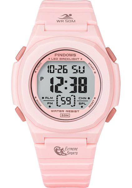 PDS-8007-N3 Moda Pasnew Özel Tasarım Moda Iş Aydınlık Su Geçirmez Üretici Casual Erkek Kronograf Dijital Gümüş LED Saat (Yurt Dışından) modelleri