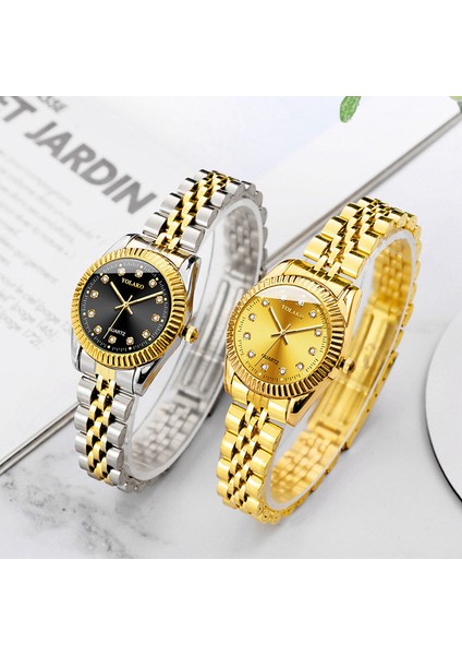 14 Eğlence Elmas Yüzlü Çelik Bant Takvim Izle Kadın Basit Eğlence Öğrenci Moda Kuvars Altın Takım Elbise Çift (Yurt Dışından) modelleri