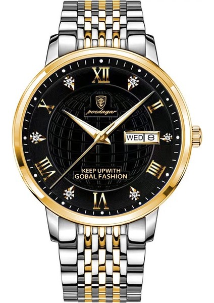 PDG863-6 Poedagar Erkekler Izle Moda Iş Kuvars Saatler Üst Isviçre Marka Lüks Su Geçirmez Aydınlık Paslanmaz Leke Erkek Kol Saatleri (Yurt Dışından)