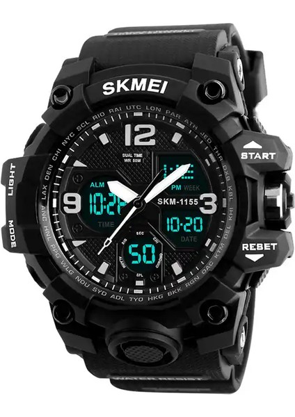 Stil 9 Skmei 1155B Atletik Saatler Sıcak Reçel Tangan Skmei 1155B Analog Dijital Saat Kamuflaj Yeşil Spor Erkek Kol Saati (Yurt Dışından)