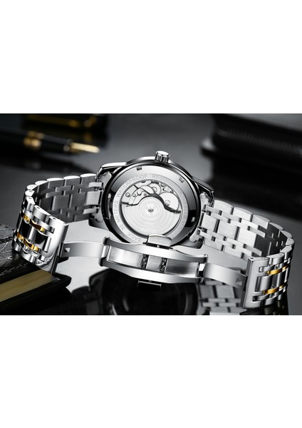 Stil 3 Özel En Kaliteli Su Geçirmez Aydınlık Mekanik Saat Erkek Iş Paslanmaz Çelik Bant Otomatik Saat TRSJ8381 (Yurt Dışından) fırsatları