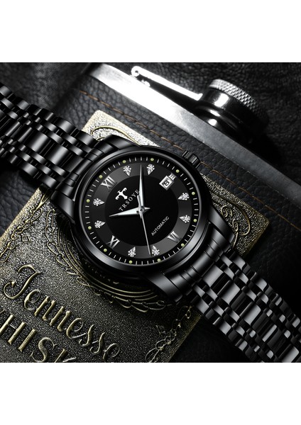 Stil 3 Özel En Kaliteli Su Geçirmez Aydınlık Mekanik Saat Erkek Iş Paslanmaz Çelik Bant Otomatik Saat TRSJ8381 (Yurt Dışından) indirimleri