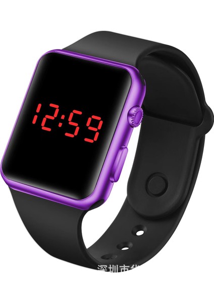 Mor Spor Izle Spor Saat Kadınlar ve Erkekler Için Elektronik LED Dijital Saat Moda Rahat Basit Silikon Kadın Izle (Yurt Dışından)