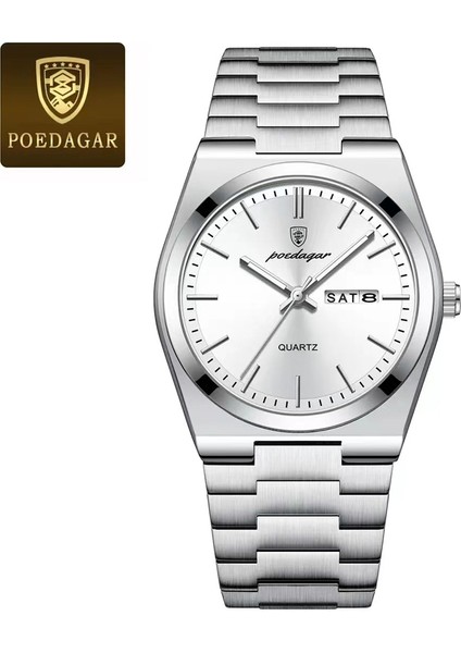 930 Sl Wh S Kuvars Izle Poedagar 930 Lüks Ultra-Ince Erkek Izle Su Geçirmez Aydınlık Tarih Hafta Paslanmaz Çelik Erkekler Için Gündelik Kuvars Saatler (Yurt Dışından)
