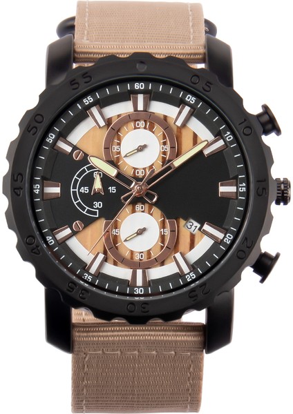 Gül Altın Zebra Ahşap D8133 Lüks Yeni Moda Kuvars Izle Paslanmaz Çelik Hasır Kemer Erkek Izle Çok Fonksiyonlu Erkek Izle (Yurt Dışından)