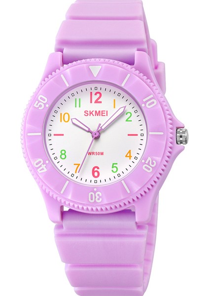 Mor Krem Renk Çocuk Izle Genç 360 Döndür Vaka Kuvars Skmei 2151 Trendy Çocuk 50 M Su Geçirmez Analog Saat (Yurt Dışından)