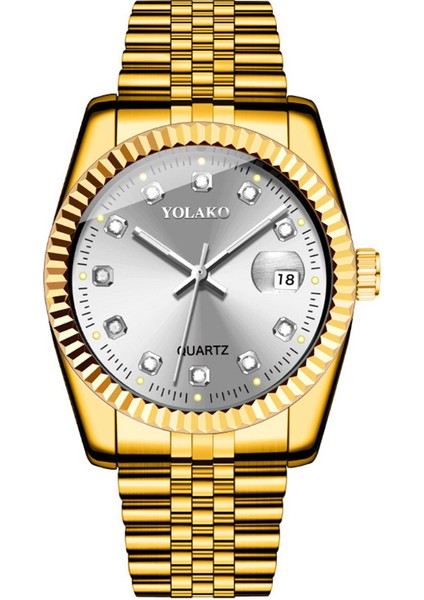 13 Eğlence Elmas Yüzlü Çelik Bant Takvim Izle Kadın Basit Eğlence Öğrenci Moda Kuvars Altın Takım Elbise Çift (Yurt Dışından)