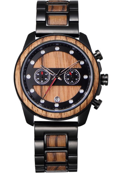 Sarı D8109 Saatler Erkekler Bilek Oem Odm Moda Yeni Trend Özel Ahşap Izle Durumda Çok Fonksiyonlu Kronograf Erkekler Bilek Ahşap Kuvars Saatler (Yurt Dışından)