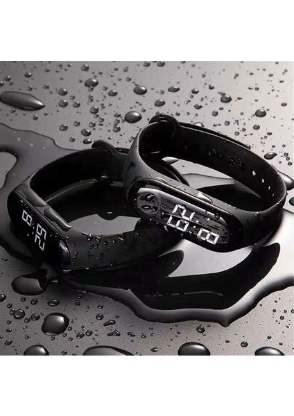 Açık Yeşil M3 Moda Erkek Çocuk Spor Su Geçirmez Silikon Bilezik Bilek Saatler Dokunmatik Ekran LED Reloj Dijital Saat (Yurt Dışından)
