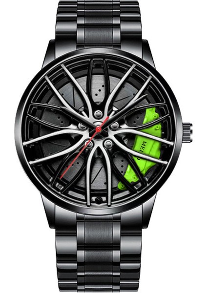 C3 Quartz Saat 2022 Yeni Moda Siyah Araba Tekerleği Tasarım Kuvars Saatler Erkekler Jant Tekerlek Göbeği Erkek Saat Relogio Masculino (Yurt Dışından)