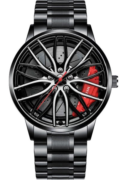 C3 Quartz Saat 2022 Yeni Moda Siyah Araba Tekerleği Tasarım Kuvars Saatler Erkekler Jant Tekerlek Göbeği Erkek Saat Relogio Masculino (Yurt Dışından)