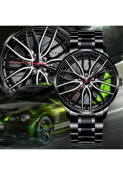 C3 Quartz Saat 2022 Yeni Moda Siyah Araba Tekerleği Tasarım Kuvars Saatler Erkekler Jant Tekerlek Göbeği Erkek Saat Relogio Masculino (Yurt Dışından)