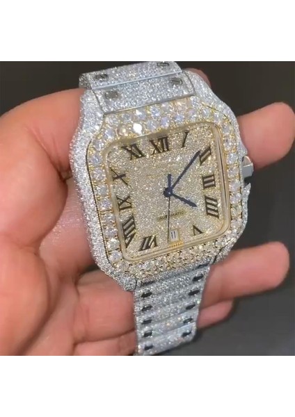 Stil 7 Lüks Özelleştirme Elmas Saatler Gia Sertifikalı Yeni Lüks Elmas Vvs Moissanite Saat Erkekler Için Hip Hop Mekanik Altın Otomatik Saatler (Yurt Dışından)