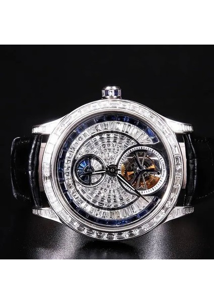 Stil 7 Lüks Özelleştirme Elmas Saatler Gia Sertifikalı Yeni Lüks Elmas Vvs Moissanite Saat Erkekler Için Hip Hop Mekanik Altın Otomatik Saatler (Yurt Dışından) fiyatları