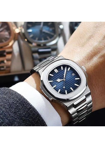 Siyah-Beyaz Erkekler Sıcak Iş Takvimi Paslanmaz Çelik Kuvars Saatler Erkekler Için Su Geçirmez Lüks Izle Ultra-Ince Reloj Dökün Hombre (Yurt Dışından) fırsatları