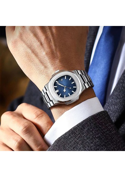 Siyah-Beyaz Erkekler Sıcak Iş Takvimi Paslanmaz Çelik Kuvars Saatler Erkekler Için Su Geçirmez Lüks Izle Ultra-Ince Reloj Dökün Hombre (Yurt Dışından) indirimleri