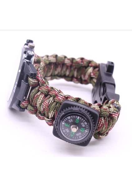 Siyah Çok Fonksiyonlu Survival Sentinel Flint Pusula Survival Izle Açık Dağ Tırmanışı Kamp Seyahat Hayat Kurtarıcı Izle (Yurt Dışından)