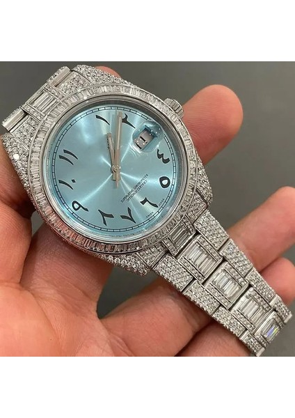 16 Lüks Özelleştirme Elmas Saatler Lüks Beyaz Renk Çoklu Özelleştirme Gia Sertifikalı Otomatik Saatler Elmas Vvs Mozanit Saat Hip Hop Mekanik Erkekler Için (Yurt Dışından)