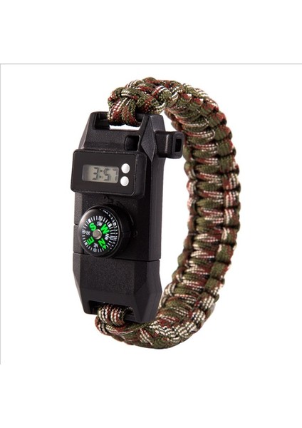 Siyah Çok Fonksiyonlu Survival Sentinel Flint Pusula Survival Izle Açık Dağ Tırmanışı Kamp Seyahat Hayat Kurtarıcı Izle (Yurt Dışından)
