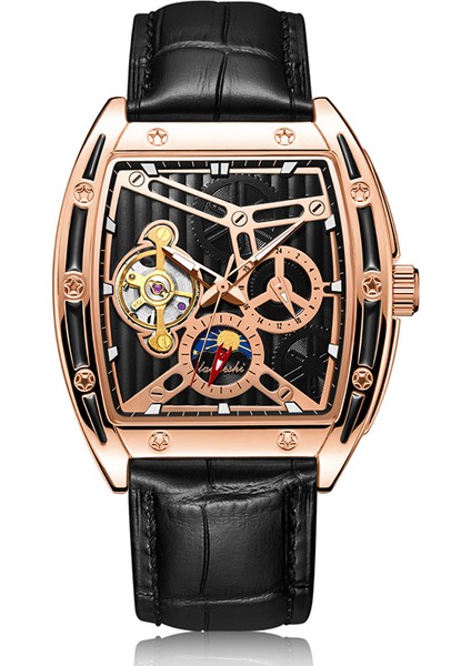 Gül Siyah Yeni Richard High-End Miller Saatler Lüks Tourbillon Su Geçirmez Otomatik Hareket Mekanik Saatler Erkekler Için (Yurt Dışından)