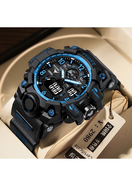 Stil 3 Üst Marka Büyük Boy Özel Saatler Spor Erkek Analog Dijital Saatler Mens 8803 (Yurt Dışından)