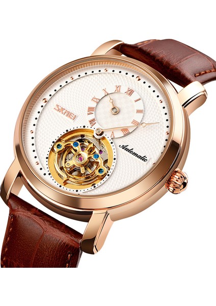 9240-2 Skmei 9240 Markalı Erkek Mekanik Bilek Saatleri Analog Lüks Tourbillon Izle Otomatik (Yurt Dışından)