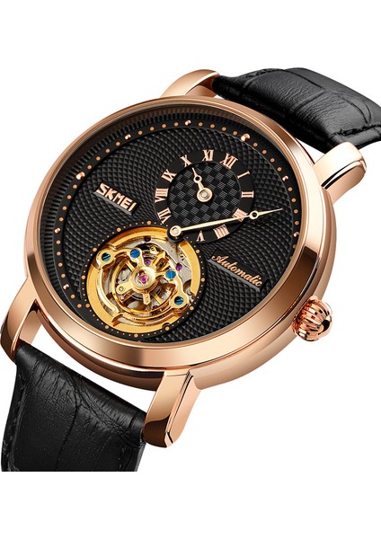 9240-2 Skmei 9240 Markalı Erkek Mekanik Bilek Saatleri Analog Lüks Tourbillon Izle Otomatik (Yurt Dışından)