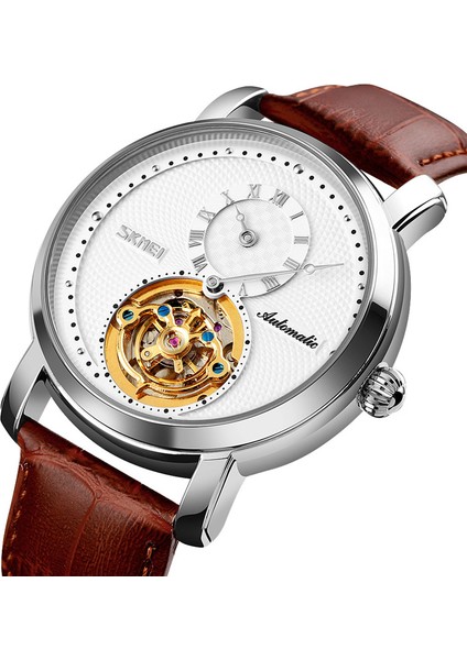 9240-2 Skmei 9240 Markalı Erkek Mekanik Bilek Saatleri Analog Lüks Tourbillon Izle Otomatik (Yurt Dışından)