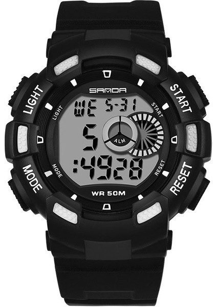 Siyah Moda ve Spor Yaratıcı Güzel Pembe Çocuk Dijital Saatler Reçine Kayış Suya Dayanıklı Hafta Ekran Basit Spor Kol Saati (Yurt Dışından)