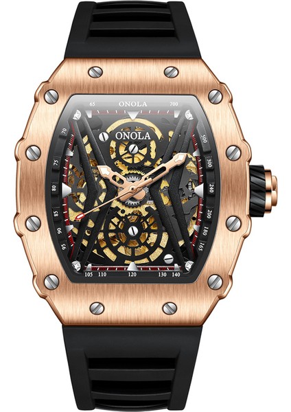 Bir 10CM * 10CM * 5cm Lüks Klasik Marka Bilek Saatleri Relojes Silikon Erkek Erkek Mekanik Spor Relogio Saatler Için Otomatik Izle Oymak (Yurt Dışından)