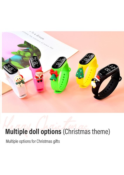 Pembe Dijital Saatler Noel Hediyesi Çocuklar Saatler Erkek Kız Spor LED Dijital Plastik Saatler Çocuklar Noel Tema Bilezik Saatler Sıcak Satış (Yurt Dışından)