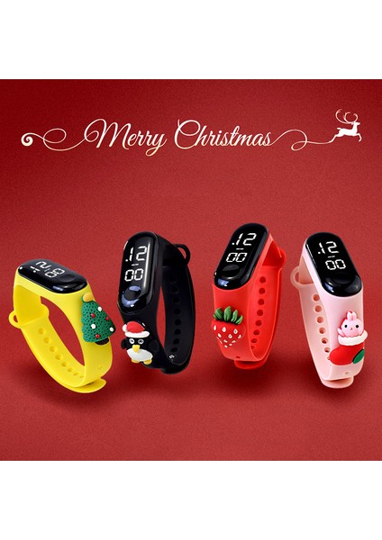 Pembe Dijital Saatler Noel Hediyesi Çocuklar Saatler Erkek Kız Spor LED Dijital Plastik Saatler Çocuklar Noel Tema Bilezik Saatler Sıcak Satış (Yurt Dışından)