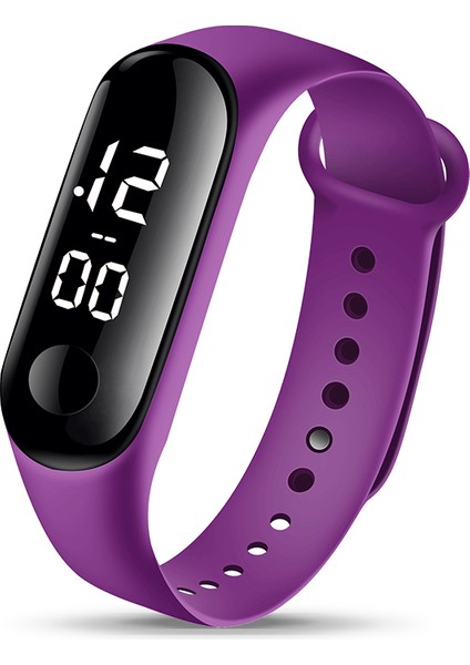 M3-8 M3 Moda Erkek Çocuk Spor Su Geçirmez Silikon Bilezik Bilek Saatler Dokunmatik Ekran LED Reloj Dijital Saat (Yurt Dışından)