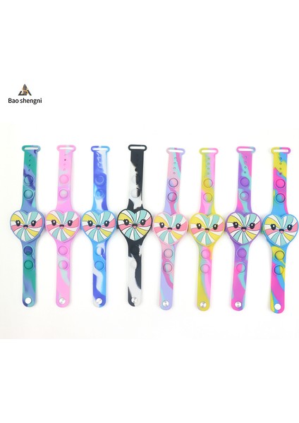 Stil 2 Moda Sevimli Sıcak Satış Kamuflaj Pop Reloj Karikatür Su Geçirmez Silikon Bant Bilezik Kalp Şekli LED Çocuklar Dijital Saat (Yurt Dışından) fırsatları