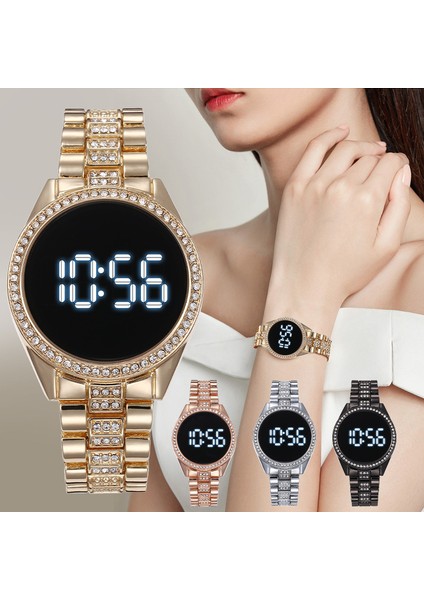 Stil 3 Moda Izle Sıcak Satış LED Saatler Moda Dijital Saat Kadınlar Için Lüks Kristal Paslanmaz Çelik Su Geçirmez Kol Saati Reloj De Mujer 2021 (Yurt Dışından)