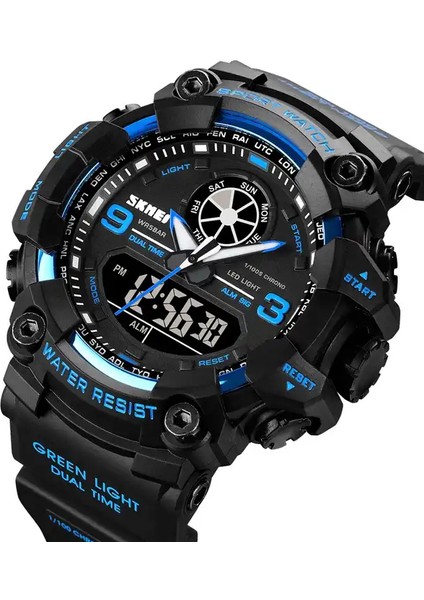 Yeşil Moda Stil Sıcak Satış Modeli 1818 Skmei Dijital Saat Ikili Zaman 5ATM Özelleştirilmiş Kişiselleştirilmiş Moda Silikon Sapanlar Izle (Yurt Dışından) fiyatları