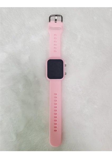 Pembe LED Dijital Bilek Saati Moda Dijital Spor Su Geçirmez Izle Silikon Alaşımlı LED Beyaz Elektronik Spor Erkek Kadın Kol Saati (Yurt Dışından)