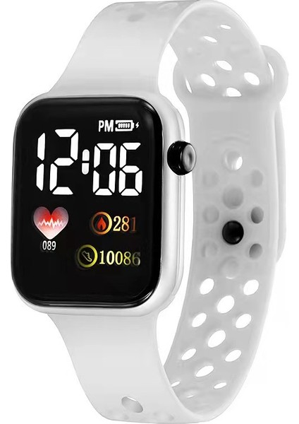 Pembe LED Dijital Saat C001 LED Elektronik Saat C001 Gökkuşağı Kare Su Geçirmez Dijital Moda Spor Öğrenci Izle Erkekler Elektronik LED Spor Izle (Yurt Dışından)