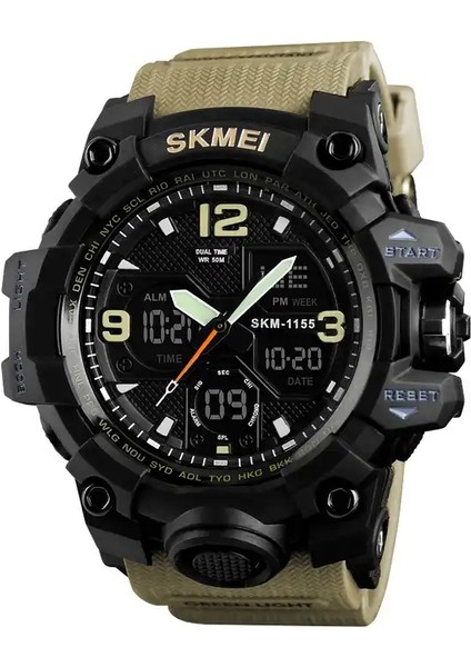 13 Skmei 1155B Atletik Saatler Sıcak Reçel Tangan Skmei 1155B Analog Dijital Saat Kamuflaj Yeşil Spor Erkek Kol Saati (Yurt Dışından)