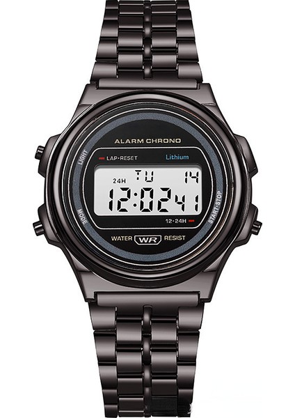 Siyah Vintage 2023 Çelik Bant LED Elektronik Saat Ultra Ince Altın ve Gümüş Soğuk Işık Izle F91W Moda Çok Fonksiyonlu Dijital Saat (Yurt Dışından)