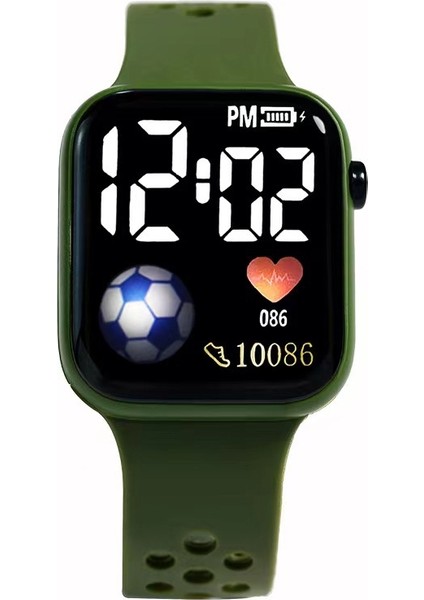 Ordu Yeşil Spor Izle Spor Saat Kadınlar ve Erkekler Için Elektronik LED Dijital Saat Moda Rahat Basit Silikon Kadın Izle Elektronik Saat (Yurt Dışından)