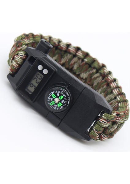 Yeşil Dijital Saatler Şemsiye Halat Bilezik Dokuma Bilezik Izle Wilderness Açık Hayatta Kalma Bileziği Çakmaktaşı Ateşleyici Izle Düdük Bıçak Kazıyıcı Izle (Yurt Dışından) fiyatları