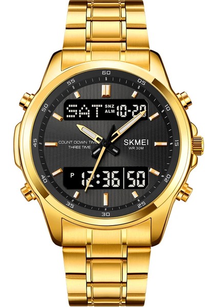 Altın Siyah Dijital Saat Skmei 2049 Reloj Dijital Erkek Saatler Erkekler Su Geçirmez Spor Izle Spor Paslanmaz Çelik Kol Saati Relojes (Yurt Dışından)