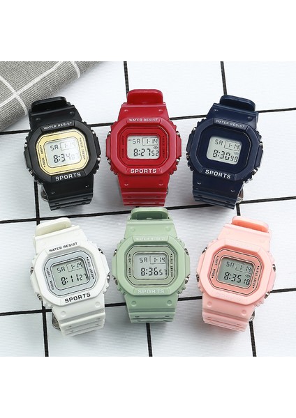 Matcha Yeşil Unisex Silikon Su Geçirmez Spor Öğrenci Kız Çocuklar Erkekler Için LED Saatler Elektronik Dijital Saat Relojes Digitales (Yurt Dışından)